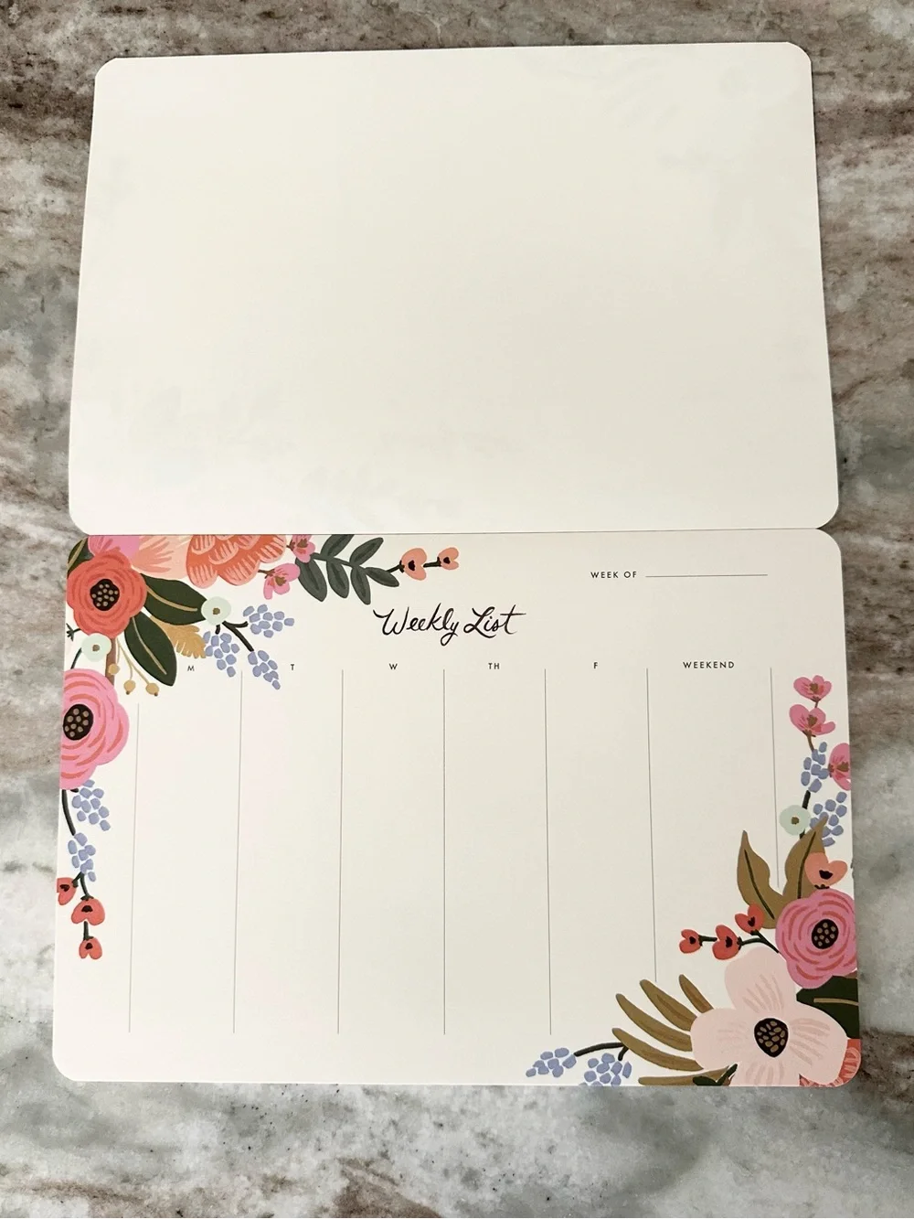 Anthropologie Rifle Paper Co. Floral Weekly Desk Notepad Planner - Mouse Pad